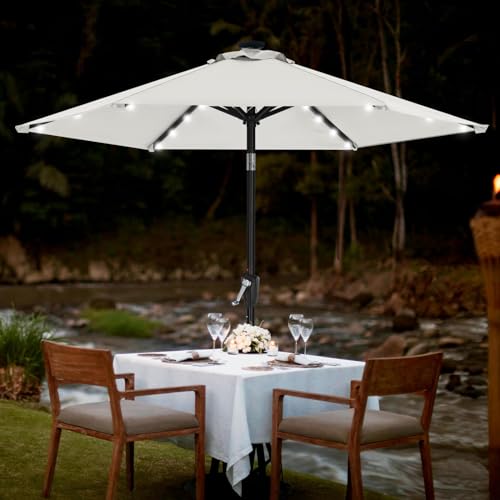 7.5ft Patio Umbrella with Solar Lights