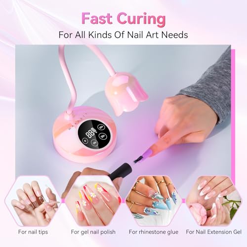 Flash Cure UV Nail Lamp for Gel Nails Rechargeable Gooseneck Design