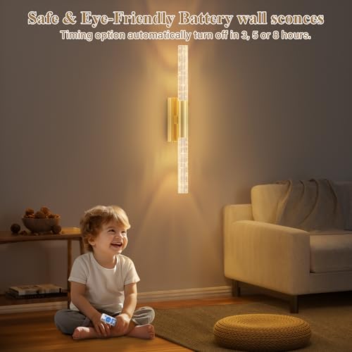 Battery Operated Wall Sconces Set of 2