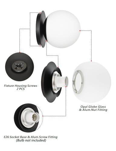 Wall Sconces 1 Light Modern Globe Sconce in Matte Black