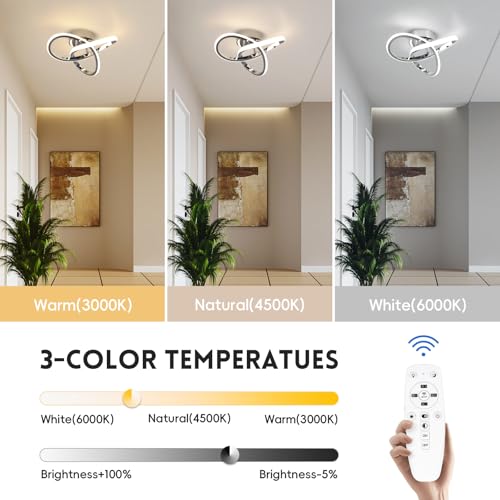 Hallway Light Acrylic Modern LED Ceiling Light Fixtures Cool White 6000K Close to Ceiling Lights for Bedroom