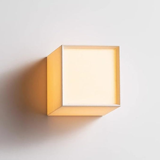 Wabi Sabi Art Wall Sconce Lighting Square Indoor Hardwired Side Wall Light Japanese-Style Retro Cafe Corridor Wall Lamp, E27 Elegant White/Linen Texile Sconces for Bedroom Stairs Hallway