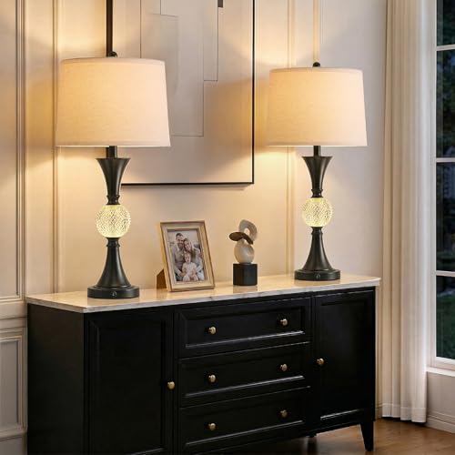 28.5" Black Table Lamps Set of 2 (2 Count)