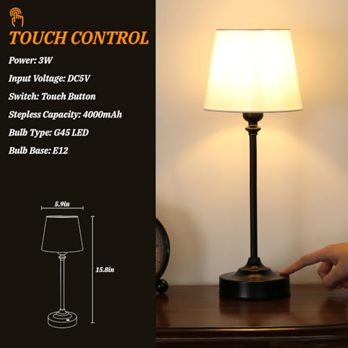 Cordless Table Lamp Rechargeable Black