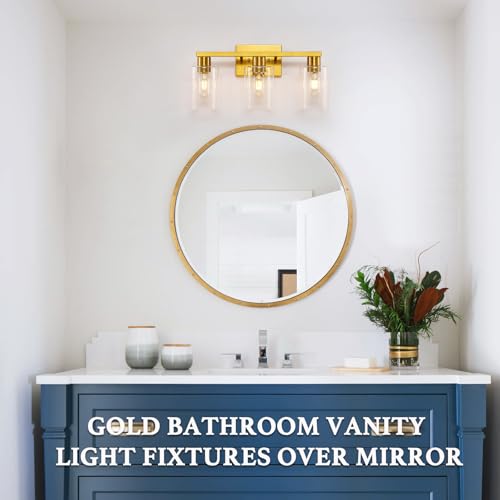 Gold 3 Light Bathroom Vanity Light