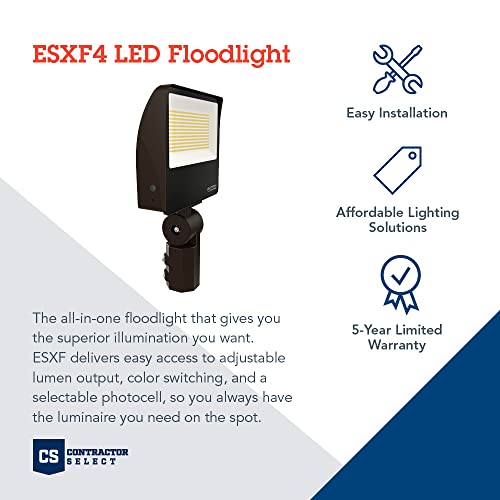 All-in-One LED Flood Light, Waterproof LED Outdoor Light Fixture with Adjustable Brightness and Color Temperature, Yoke or Slipfitter Mount Dusk to Dawn Outdoor Lighting, MVOLT