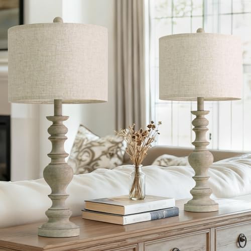 27" Antique Gray Table Lamps Set of 2 (2 Count)