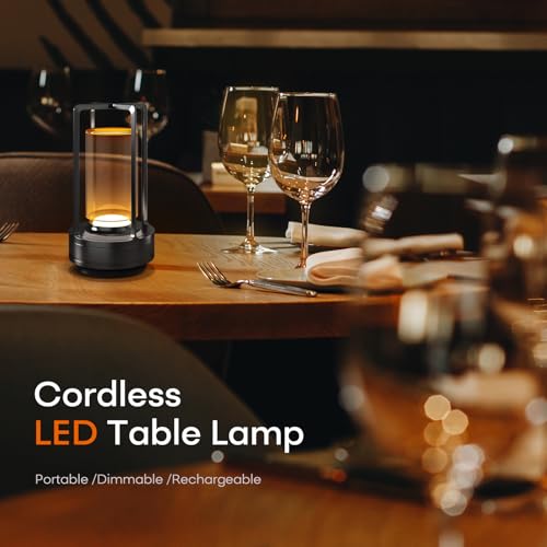 Rechargeable Cordless Small Metal Table Lamp (2 Count)