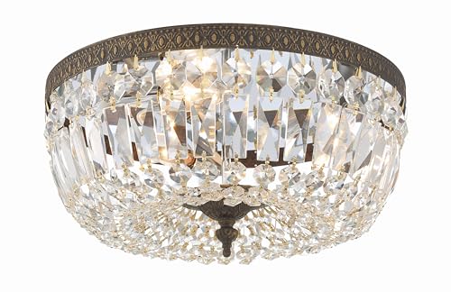 3 Light Spectra Crystal English Bronze Flush Mount