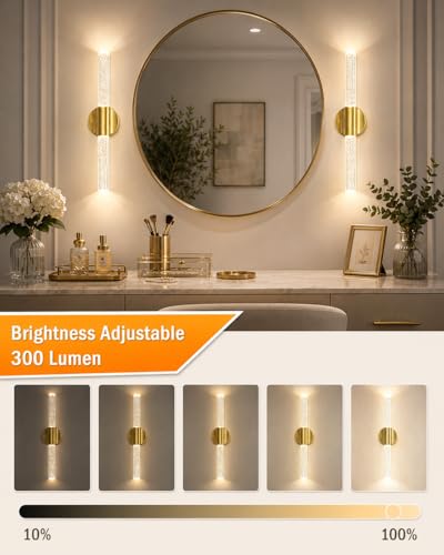 Peel and Stick on Wall Sconce set of 2 Wireless Battery Operated Wall Light (2 Count)