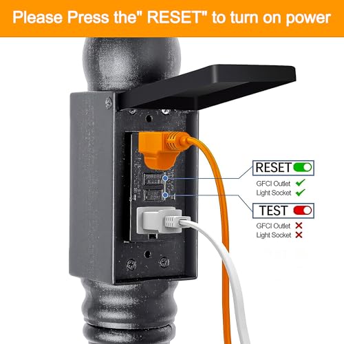 Dusk to Dawn Outdoor Lamp Post Lights with GFCI Outlet (3 Count)