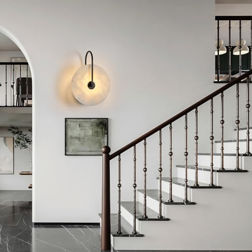 Round Alabaster Wall Sconce