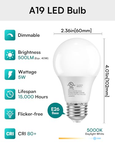 Dimmable LED Light Bulbs 40W Eq (6 Count)