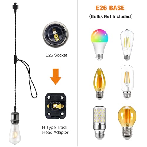 H Track Pendant Lights with Adjustable Cord (6 Count)