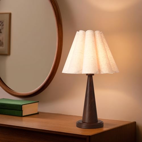 Modern Table Lamp with Petal Linen Lampshade