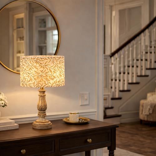 Yellow Leaf 13" Lamp Shades Set of 2 with Harps (2 Count)