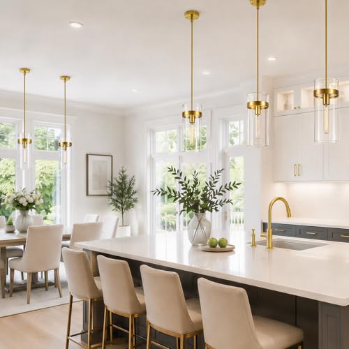 6 Inch Brass Pendant Lights Kitchen Island 2 Pc