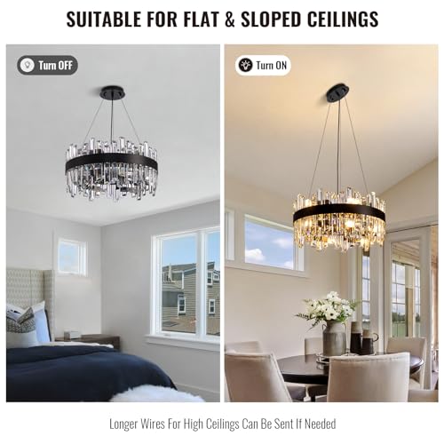 Black Crystal Chandelier for Dining Room