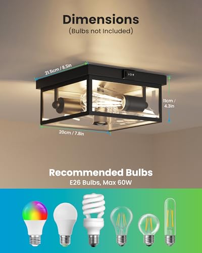 Outdoor Ceiling Light with Motion Sensor (2 Count)