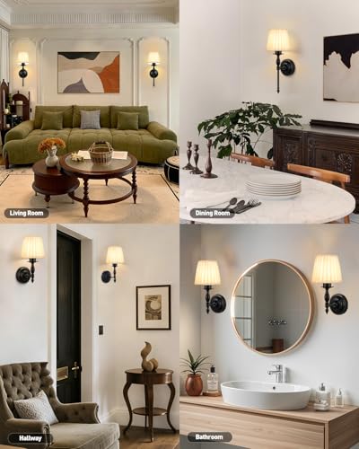 10000mAh Battery Operated Wall Sconce Set of 2 (2 Count)