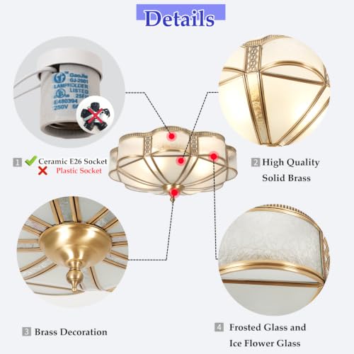 Brass Flush Mount Ceiling Light