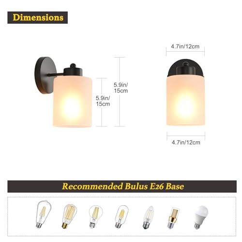 Metal Sconces Wall Lighting with Clear Glass Shade