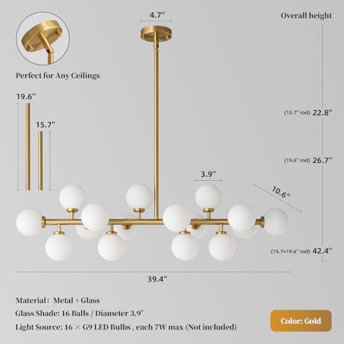 Mid Century Modern Sputnik Chandelier