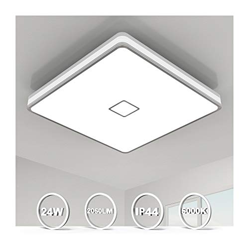 LED Ceiling Light Fixtures Flush Mount 12.8inch 24W Bright White Square LED Ceiling Lamp 5000K