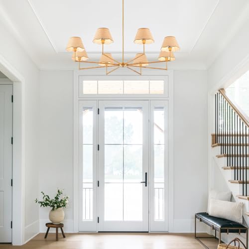 50” Large Boho Rattan Chandelier 8