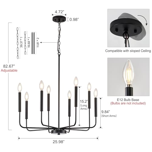 Modern Black Chandelier for Dining Room