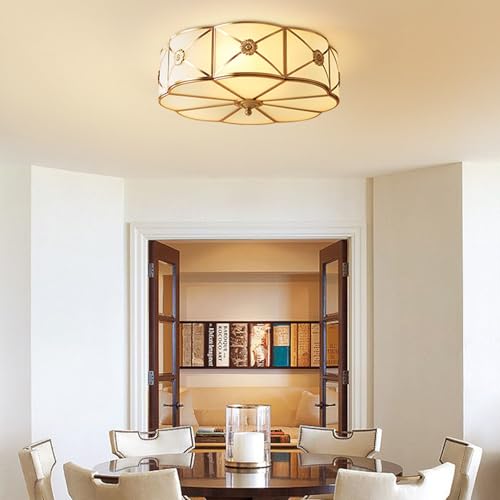 14 Inch Brass Flush Mount Ceiling Light
