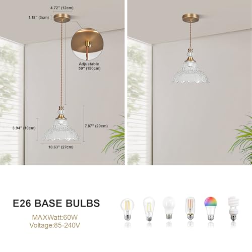 1 Piece Vintage Chandelier in Matte Antique Brass Finish with Flower (1-Light / Antique Brass)