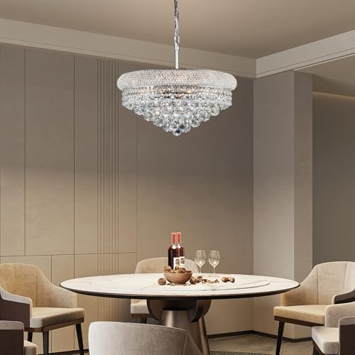 Chrome Crystal Chandeliers for Dining Room