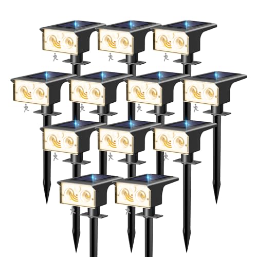 12 Pack Solar Lights Outdoor Waterproof Motion Sensor Outdoor Lights (12 Count)