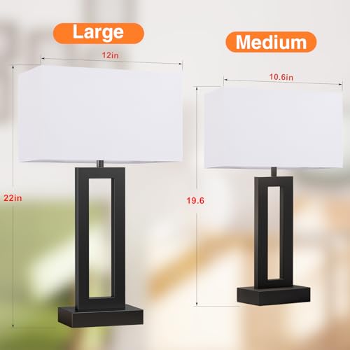 22" Tall Living Room Lamps for Night Stands (2 Count)