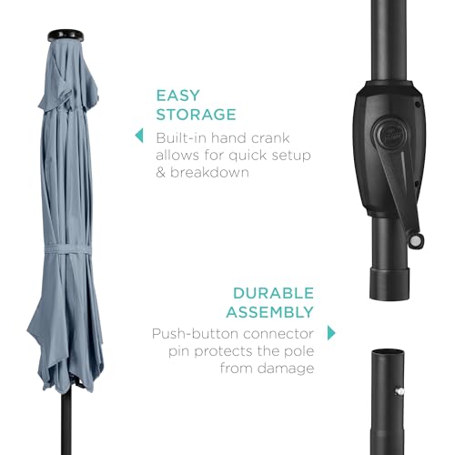 7.5ft Solar Umbrella LED Lighted Patio Umbrella