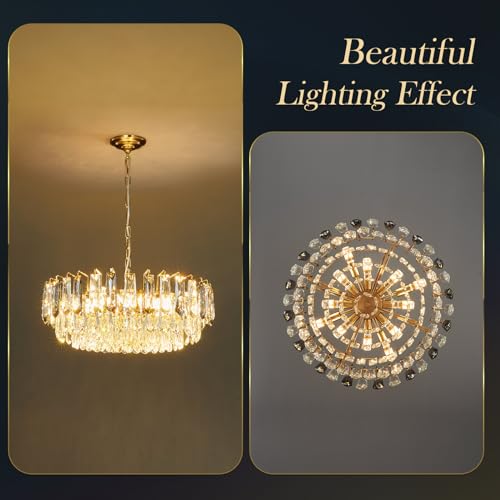 23.6" Modern Crystal Chandelier with Grey Crystal Gold 3