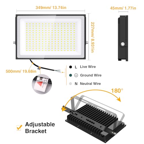 200W LED Flood Lights Outdoor (2 Count)