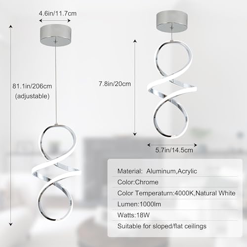 Spiral Modern LED Pendant Lights Kitchen Island