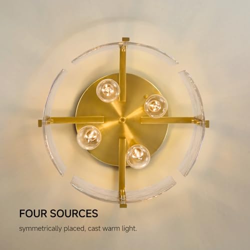 Brushed Gold Semi Flush Mount Ceiling Light