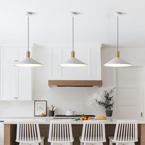 Lighting Vintage Modern 13.8” Large White Dome Pendant Light Fixtures