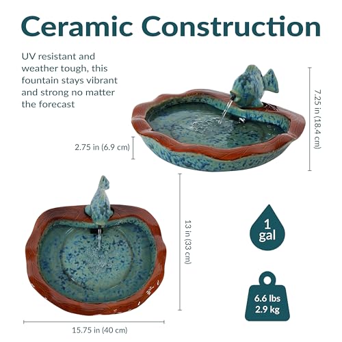 Sunnydaze 7" Fish Spout Tabletop Water Fountain