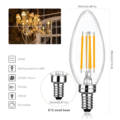 B11 Chandelier Light Bulbs (12 Count)