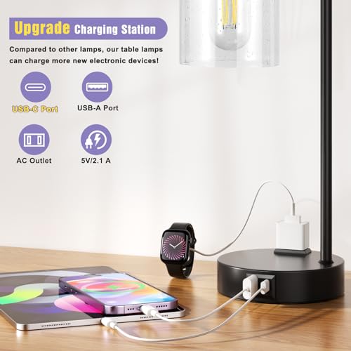 Industrial Touch Table Lamps for Bedrooms Set of 2 (2 Count)