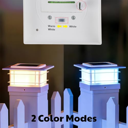 4x4 Solar Post Cap Lights Outdoor with 2 Color Modes (2 Count)