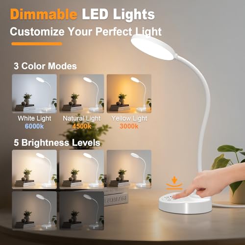 15W LED Desk Lamp with USB Charging Ports