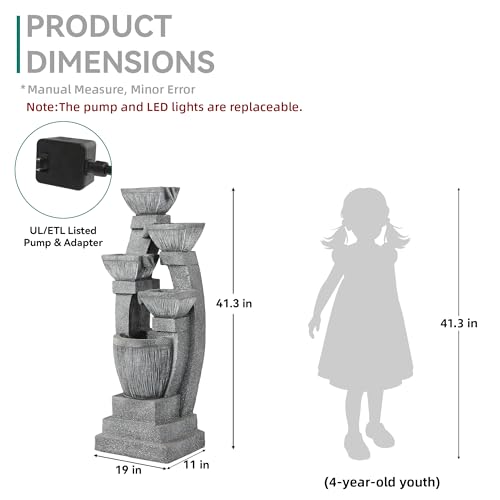 40.5" Outdoor Fountain LED 4