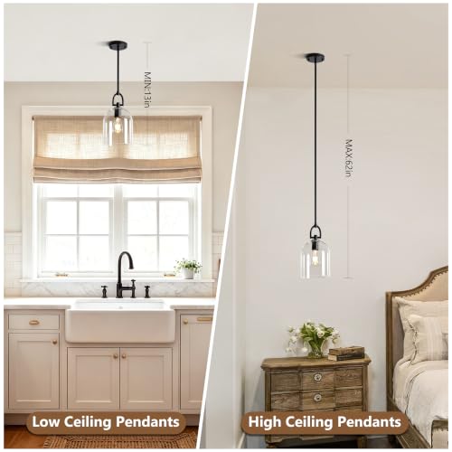 Modern Black Pendant Lights Kitchen Island 2 (2 Count)