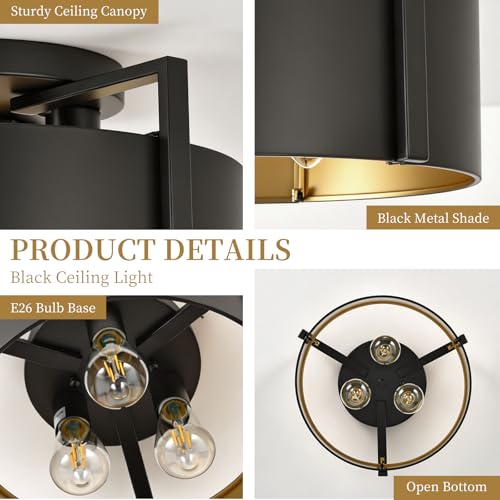 Black Semi Flush Mount Ceiling Light