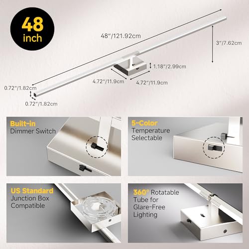 48 Inch Brushed Nickel Bathroom Vanity Light